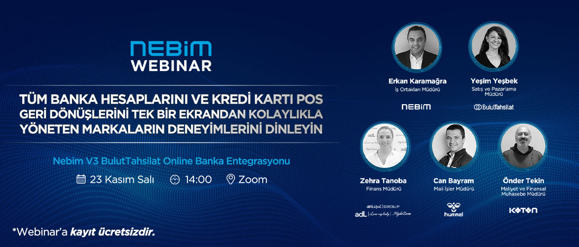 Webinar kaydını izleyin, tüm banka hesaplarını ve kredi kartı POS geri dönüşlerini tek bir ekrandan yöneten markaların deneyimlerini dinleyin